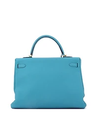 Pre-Owned HERMES Kelly Handbag Blue Togo with Gold Hardware