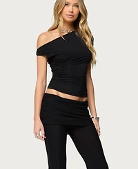 Edikted Women's Halli Twisted Off Shoulder Top