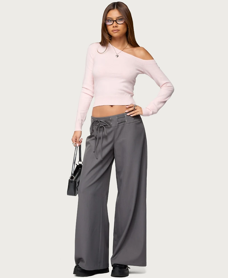 Edikted Womens Mayson Off Shoulder Knit Top