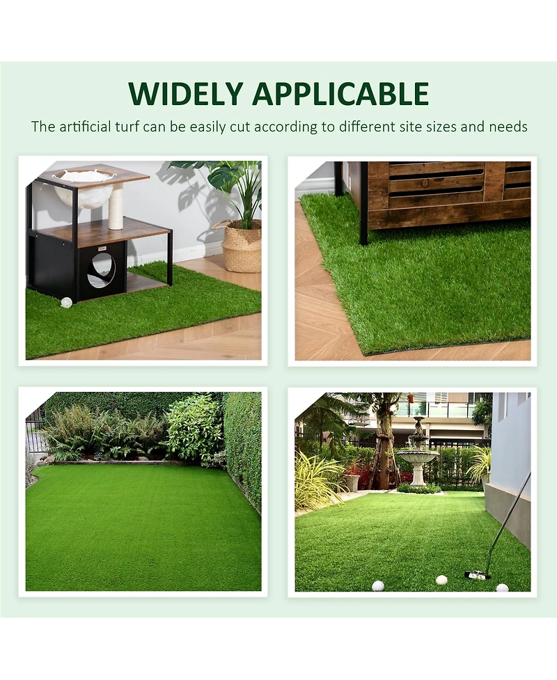 Outsunny Synthetic Indoor / Outdoor Artificial Turf Carpet with Realistic Look