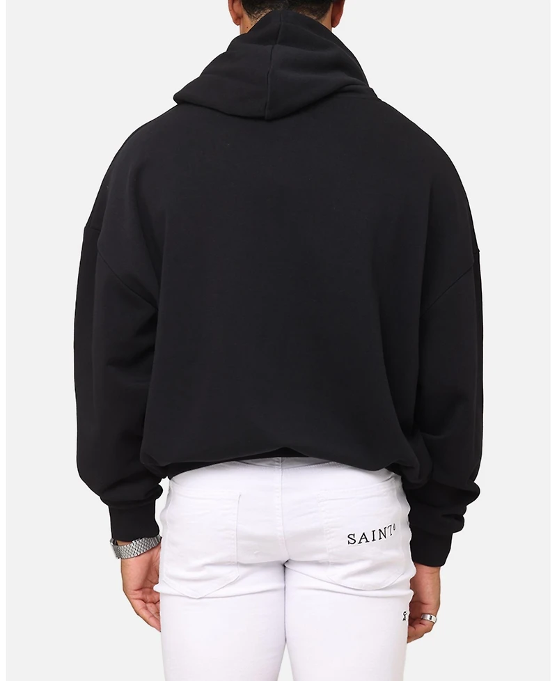 Saint Morta Men's Spray Logo Boxy Hoodie Black