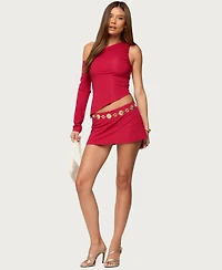 Edikted Women's Lucretia Asymmetric Off Shoulder Top