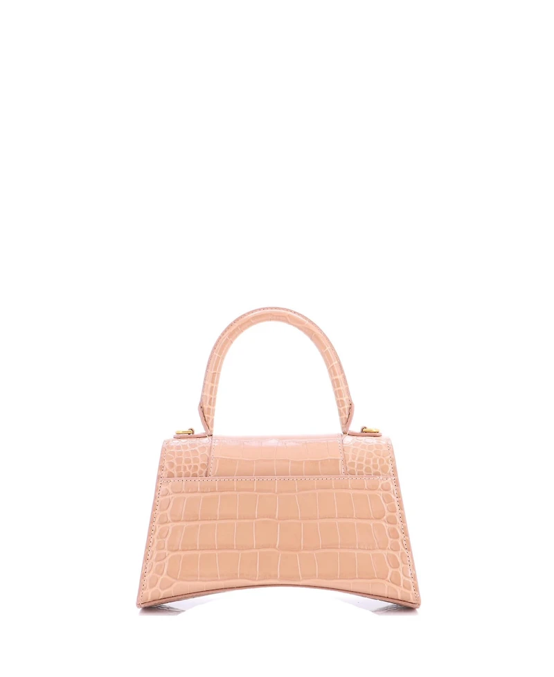 Pre-Owned Balenciaga Small Hourglass Top Handle Bag Embossed Leather