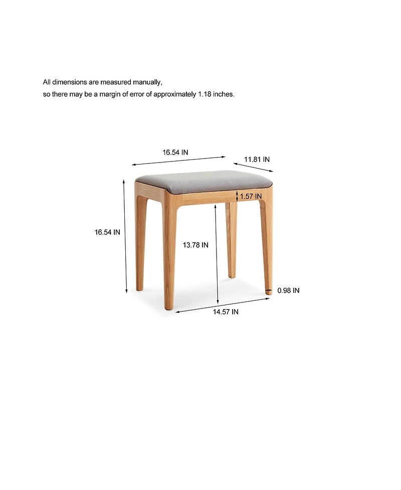 Boyel Living Solid Wood Vanity Table with Mirror and Storage Drawers