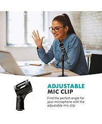 Movo Tmc-3 Adjustable Tabletop Mic Stand with Mic Clip