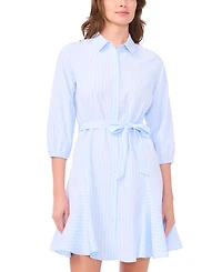 Msk Women's Tie Waist Collared Neck Dress