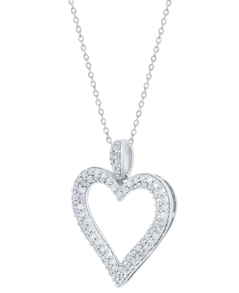 Macy's Diamond (1/2 ct. t.w.) Pendant Necklace in Sterling Silver