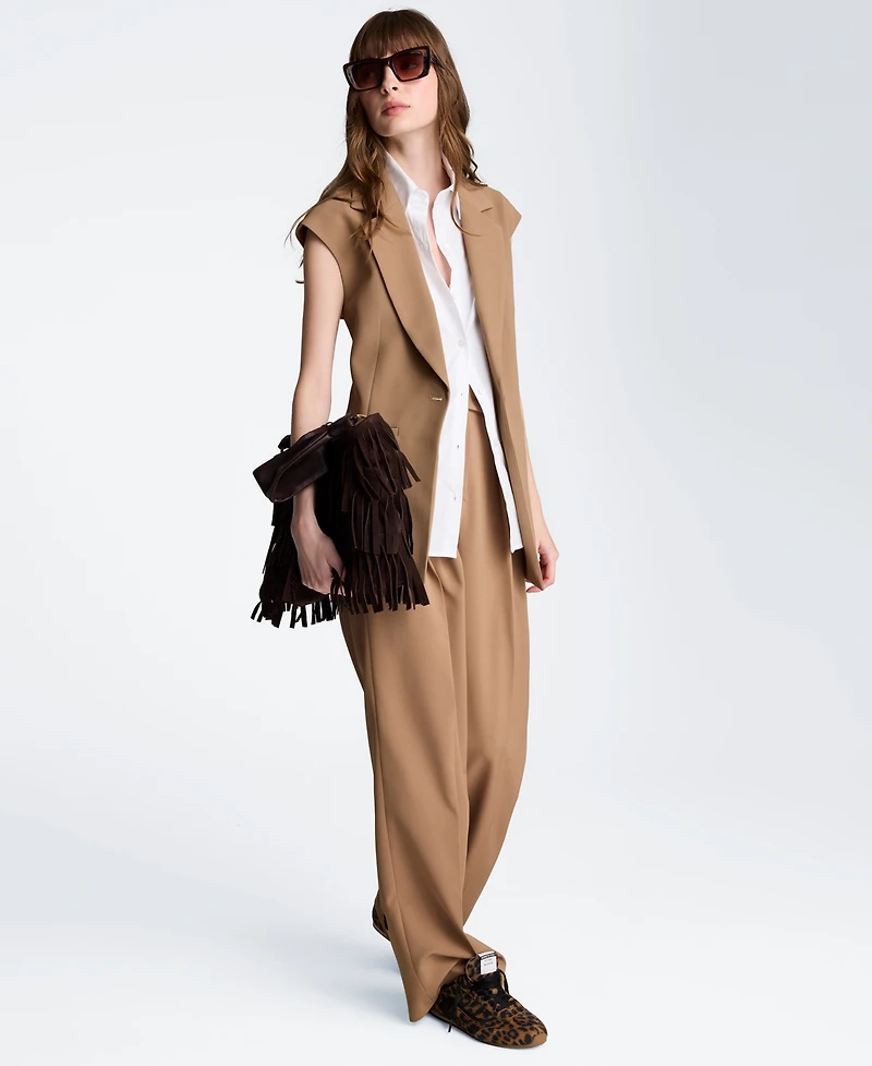 Kenneth Cole Women's Luxe Twill Sleeveless Vest