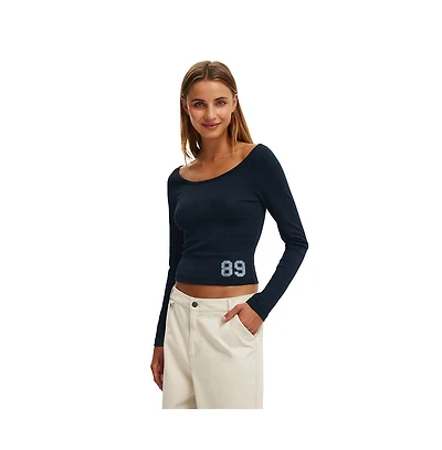 Cotton On Women's The Ls Off Shoulder Graphic Tee