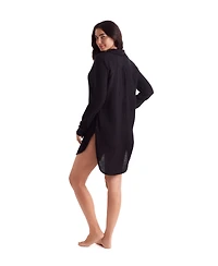 Mimi Flamingo Women's Laguna Collared V-Neck Fray Shirt