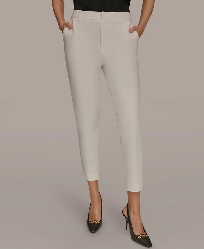 Donna Karan New York Women's Flat-Front Stretch Double-Layer Pants