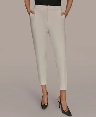 Donna Karan New York Women's Flat-Front Stretch Double-Layer Pants