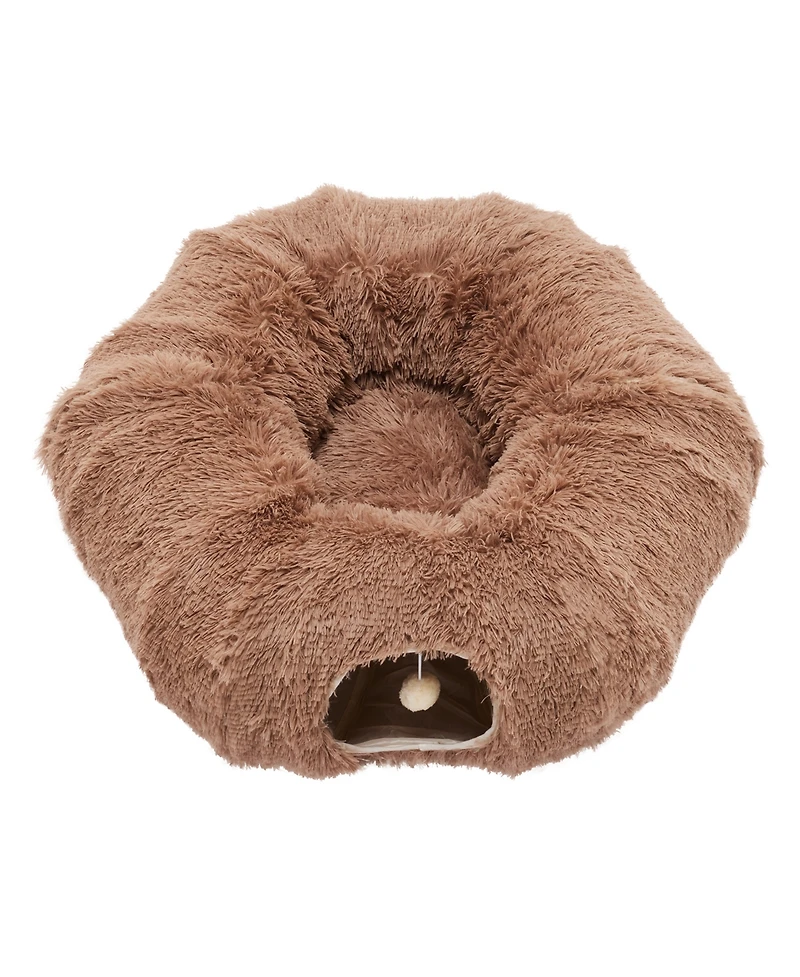 Zeus & Ruta Brown Cat Tunnel with Cat Bed