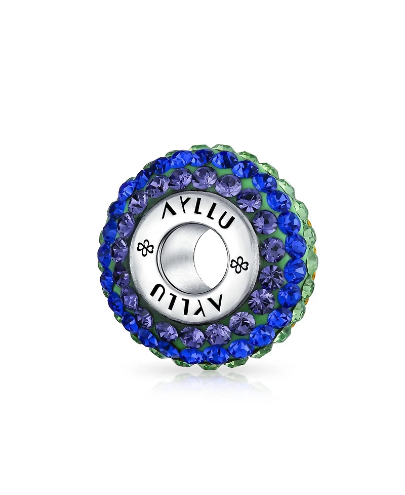 Bling Jewelry Colorful Crystal Bead Charm Lgbtq Rainbow Spacer for European Bracelet