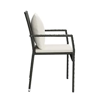 vidaXL Garden Chair Black Pe Rattan Standard Size Durable Garden Chair