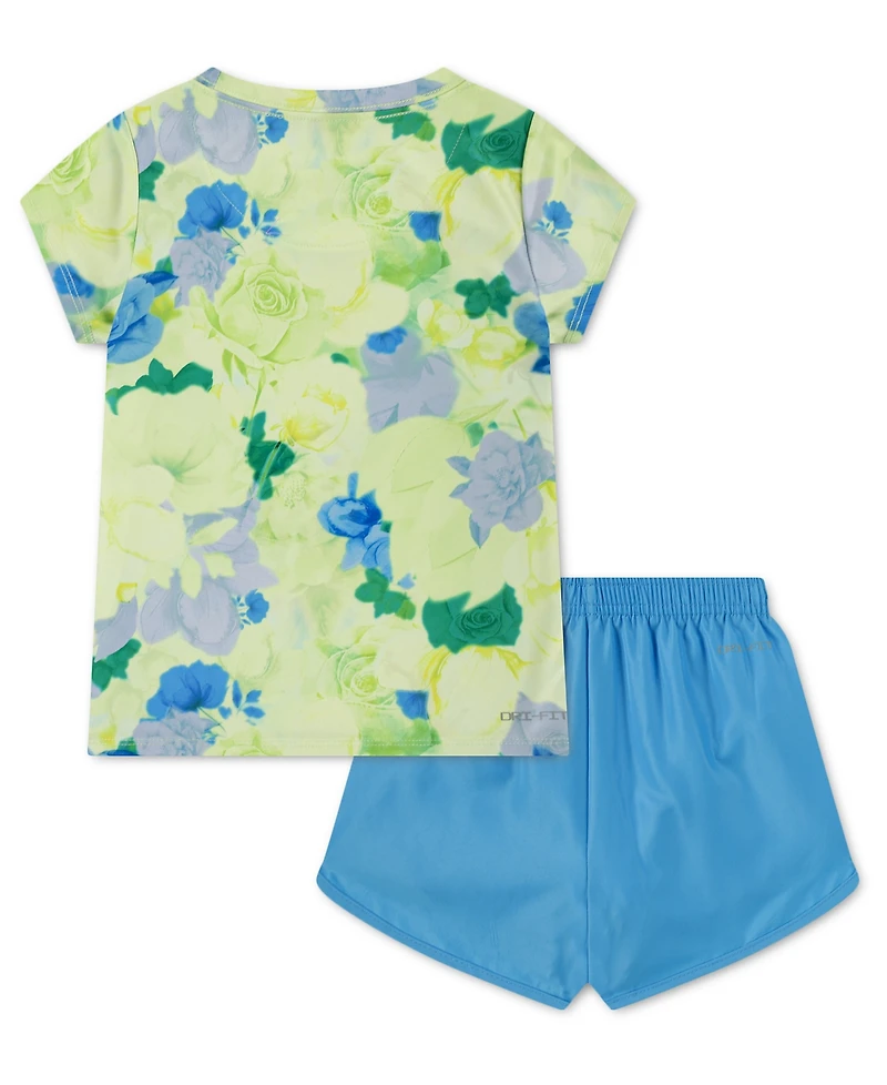 Nike Girls' 4-6X Move With Nature Crewneck T-Shirt and Shorts, 2-Piece Set