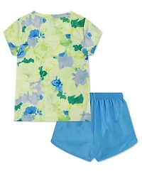 Nike Girls' 4-6X Move With Nature Crewneck T-Shirt and Shorts, 2-Piece Set