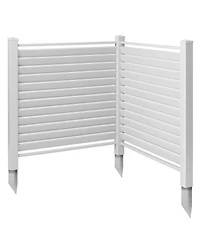 Casafield 48" x 48" Louvered Privacy Screen - Outdoor Vinyl Fence Panel Enclosure for Ac / Trash Bins / Pool Equipment - White