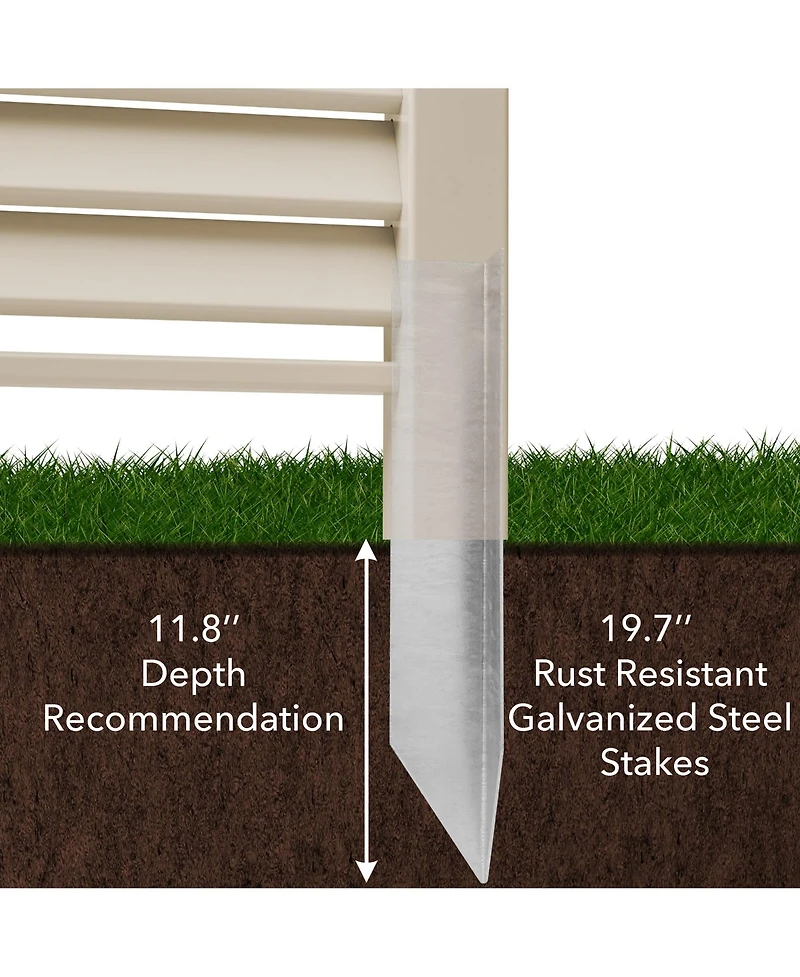Casafield 48" x 48" Vinyl Louvered Privacy Screen Outdoor Fence Panel for Ac, Trash Bins, Pool Equipment