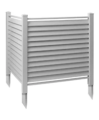 Casafield 48" x 48" Louvered Privacy Screen - Outdoor Vinyl Fence Panel Enclosure for Ac / Trash Bins / Pool Equipment