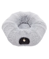 Zeus & Ruta Grey Cat Tunnel with Cat Bed