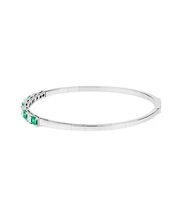 Macy's Lab Grown Emerald (1-1/3 ct. t.w.) And White Sapphire (1/3 Bracelet Sterling Silver (Also Available Ruby)