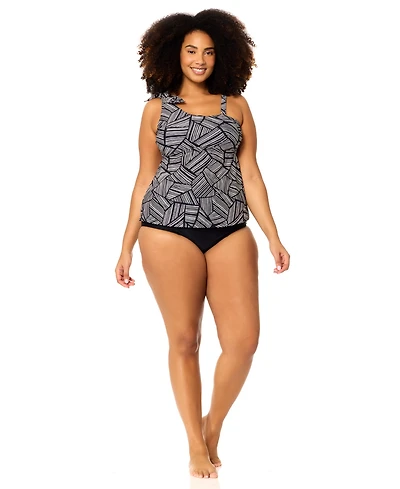 Raisins Curve Plus Marita Trendy Printed Tankini Swim Top