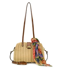 Patricia Nash Isere Small Wicker Scarf Satchel Bag