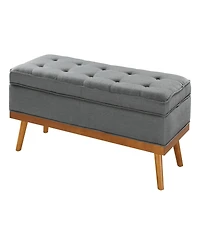Osp Home Furnishings 18.5" Wood Katheryn Storage Bench with Spice Finish Legs