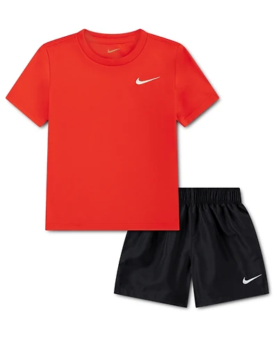 Nike Boys' Toddler 2T-4T Dri-fit Crewneck T-Shirt and Woven Shorts, 2-Piece Set