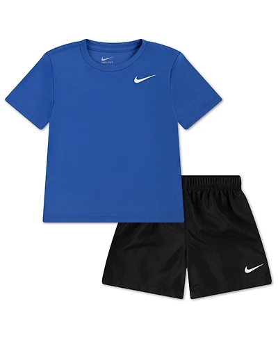 Nike Boys' Toddler 2T-4T Dri-fit Crewneck T-Shirt and Woven Shorts, 2-Piece Set