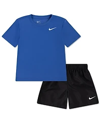 Nike Boys' Toddler 2T-4T Dri-fit Crewneck T-Shirt and Woven Shorts, 2-Piece Set