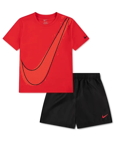 Nike Boys' 4-7 Dri-fit Crewneck T-Shirt and Woven Shorts, 2-Piece Set