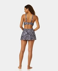 Anne Cole Womens Banded V Neck Bikini Top Side Slit Pull On Skirt
