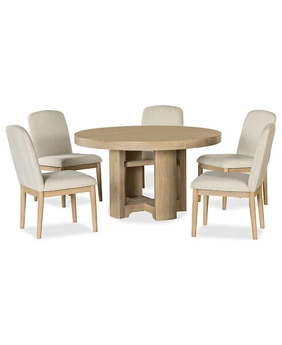 Furniture Marcel 6-Pc. Dining Set ( Round Table & 5 Side Chairs)