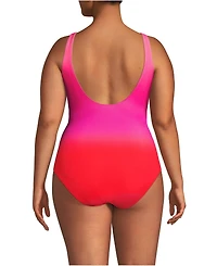 Lands' End Plus G-Cup SlenderSuit Wrap One Piece Swimsuit