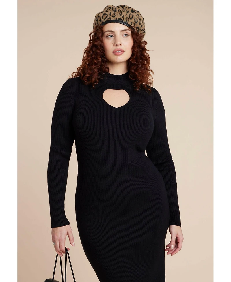 Eloquii Women's Heart Cutout Midi Dress