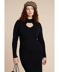 Eloquii Women's Heart Cutout Midi Dress