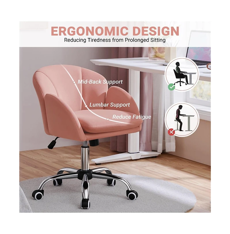 Yaheetech Cute Desk Chair Makeup Vanity for Home Office