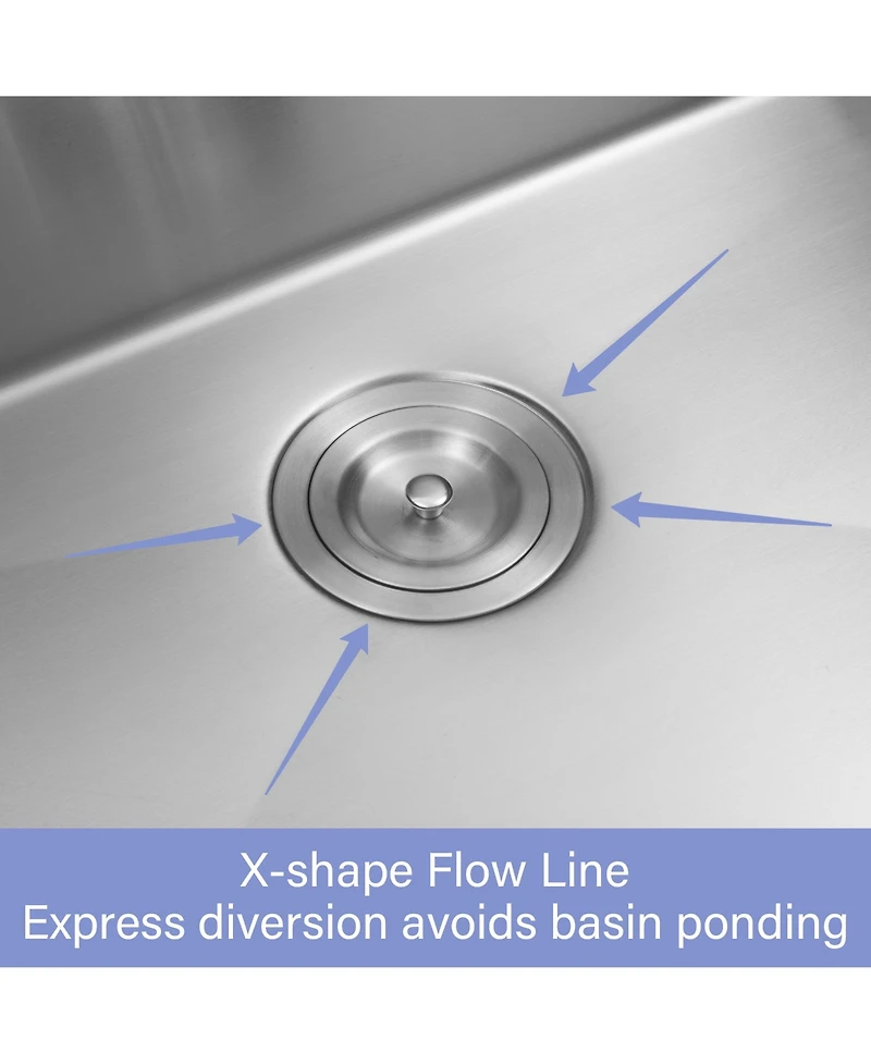 flynama 24x21x10 Inch Farmhouse Kitchen Sink 16 Gauge T304 Stainless Steel Apron Front Single Bowl