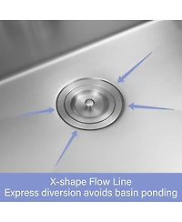 flynama 24x21x10 Inch Farmhouse Kitchen Sink 16 Gauge T304 Stainless Steel Apron Front Single Bowl