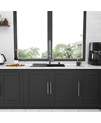 flynama Gunmetal Black Single Bowl Topmount Kitchen Sink 16 Gauge T304 Nano Stainless Steel With Dish Grid Drain Assembly Drying Rack