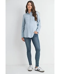 Hello Miz Maternity Button Down Long Sleeve Nursing Shirt
