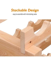 Homcom 72 Bottle Stackable Modular 6 Row Home Wood Wine Storage Rack