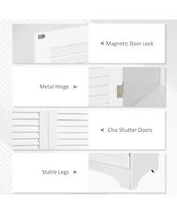 Homcom Wash Room Medicine Cupboard with Double Swing Doors, White