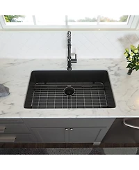 flynama 33x19x10inch Gunmetal Black Kitchen Sink Undermount Single Bowl Stainless Steel 16 Gauge