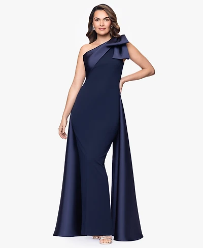 Betsy & Adam Women's One-Shoulder Gown