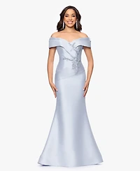 Betsy & Adam Women's Off-The-Shoulder Gown