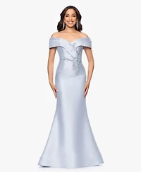 Betsy Adam Womens Off The Shoulder Gown