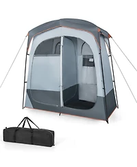 Skonyon 2 Rooms Oversize Privacy Shower Tent with Removable Rain Fly and Inside Pocket